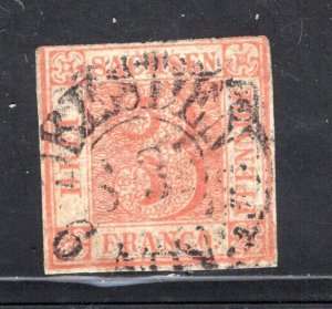 Saxony #1 Used  F/VF.  CV $6500.00 ...  5530001