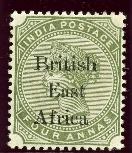 British East Africa 1895 QV 4a olive-green MLH. SG 55. Sc 63.