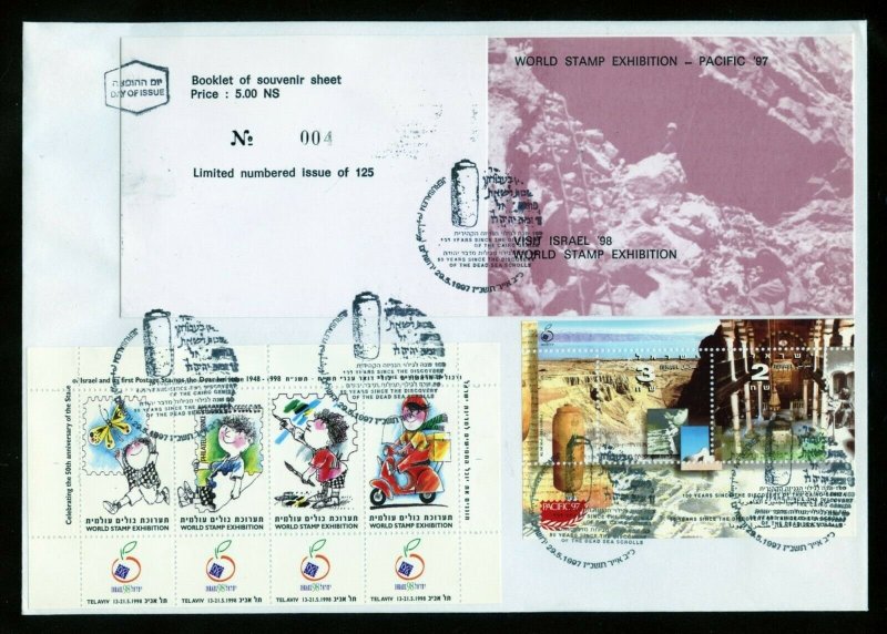 ISRAEL 1997  PACIFICA SOUVENIR SHEET SEMI OFFICIAL BOOKLET  FIRST DAY COVER