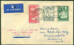 BERMUDA 1937 First Flight R.M.A. Cavalier cover to U.S.