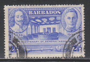 Barbados,  2 1/2d King Charles & George VI (SC# 205) Used