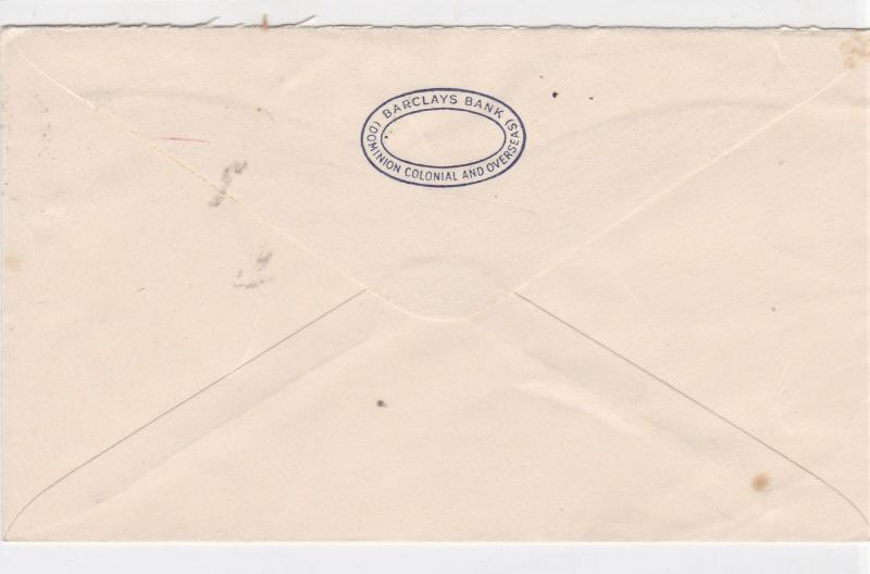 Uganda Kenya Tanganika 1952 mombasa cancel air mail stamps cover ref 21474