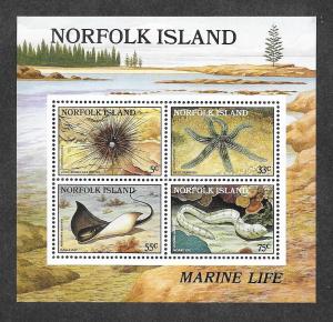 Norfolk Island 380a Mint NH S/S Marine Life!