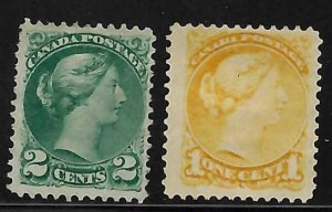 CANADA #35, 36 Mint VF/XF (Small Queen with nice centering)