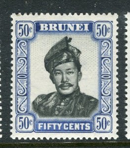 BRUNEI; 1952 early Sultan issue fine Mint hinged Shade of 50c. value