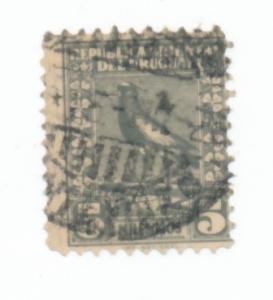 Uruguay 1926 Scott 317 used - 5m, Bird, Southern Lapwing