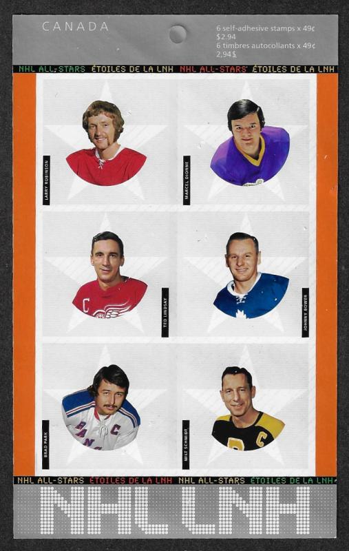 Canada Stamps -Booklet Pane of 6 -2004, NHL ALL Stars - 5  #2018 (BK284) MNH