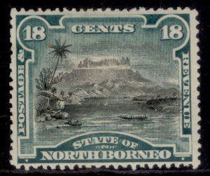 NORTH BORNEO QV SG78a, 18c black & deep green, M MINT. Cat £48. PERF 13½-14