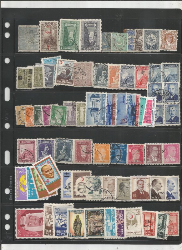 TURKEY COLLECTION ON STOCK SHEET, MINT/USED