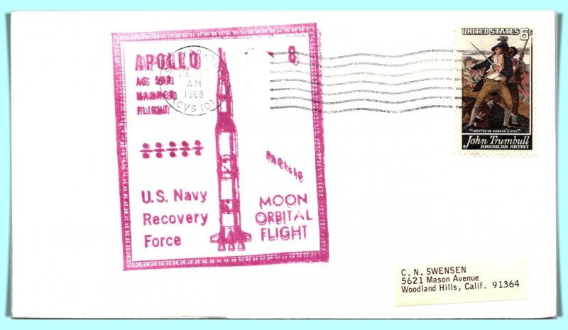 U.S. Navy Recovery Force Apollo 8 U.S.S. Yorktown FDC