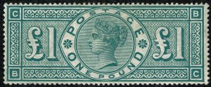 GB 1891 £1 green. SG 212. Superb lightly mounted mint.