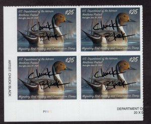 RW91 Federal Duck Stamp. Artist Signed Plate Block Of 4. MNH.   #02 RW91PB4BLAS