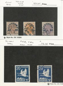 Sweden, Postage Stamp, #C1-C3, C8, C8c Used, 1920-53 Airmail, JFZ