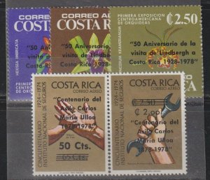 Costa Rica SC C718-20, C721-2 Mint, Never Hinged