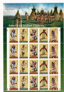 USA #3076a MNH American Indian Dancers sheet