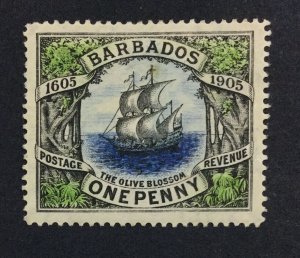 MOMEN: BARBADOS SG #152 1906 MINT OG H LOT #6766