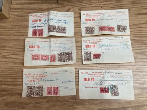 KAPPYSTAMPS  1933 STOCK TRANSFER RECEIPTS LOT OF 6  A261