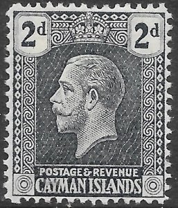 CAYMAN ISLANDS SG73 1922 2d SLATE-GREY MTD MINT