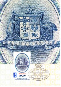 Australia 2013 Maxicard Sc #3921 $2.60 Coat of Arms of Australia Centenary 1s...