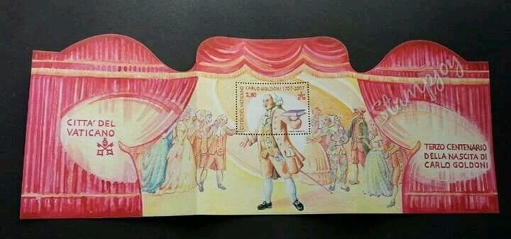 Vatican Theatre 2007 Art Movie Opera (ms MNH *unfolded *rare *odd shape *unusual