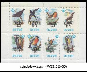 ISLE OF MAN 1973 CALF OF MAN BIRDS/SCOUT SCOUTS EUROPA MNH SET OF 2 MS