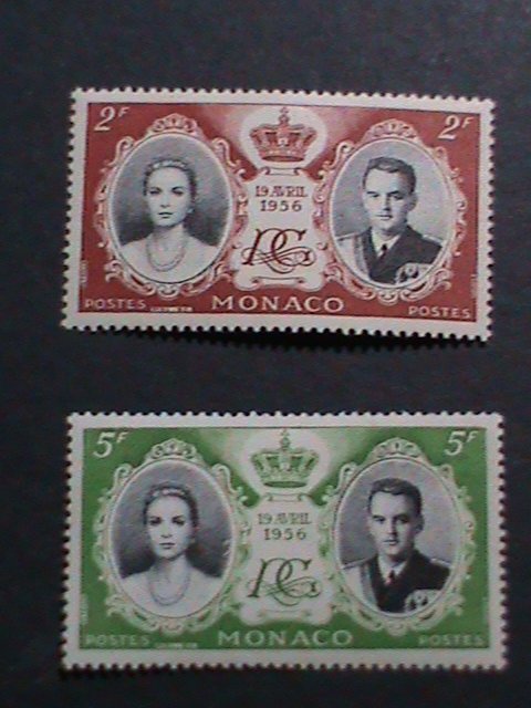 ​MONACO -1956 SC#367,369  PRINCESS GRACE & PRINCE RAINIER III MINT VERY FINE