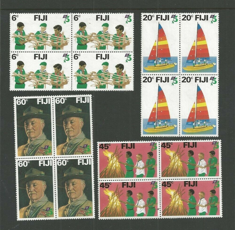 1982 Fiji Boy Scout 75th anniversary blocks Australia & Oceania Fiji, Stamp / HipStamp