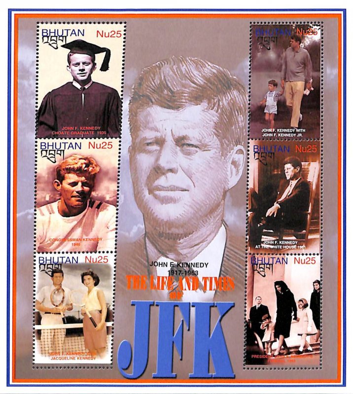 Bhutan 2003, J.F. Kennedy 6v m/s, MNH