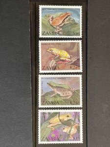 1989 Zambia MNH Stamps, Complete set Frogs and Toads, Sc# 462-265