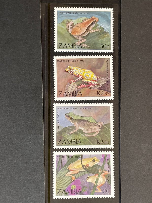 1989 Zambia MNH Stamps, Complete set Frogs and Toads, Sc# 462-265