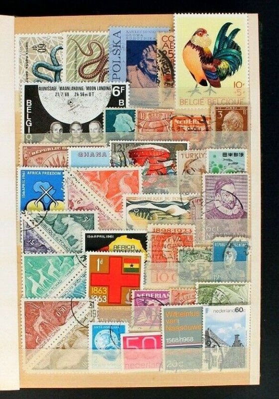 Wordwide Stamp Collection Lot of 560 MNH, MH & Used  Vintage Stock Book