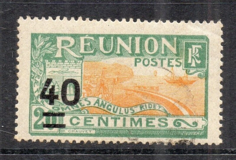 Reunion 1915-18 MAP TYPE Early Issue Fine Mint Hinged 40c. Surcharged NW-230888