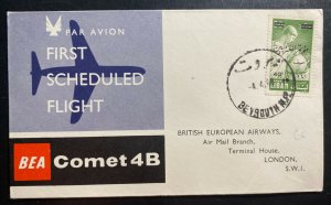 1960 Beirut Lebanon First Flight Airmail Cover To London England Bea Comet4B