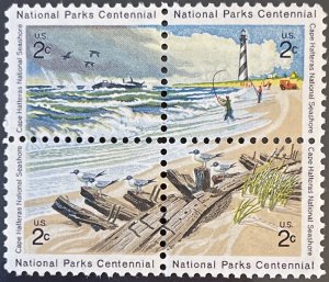 Scott #1448-1451 1972 2¢ National Parks Centennial MNH se-tenant block