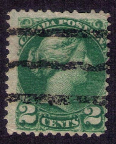 CANADA Sc #36xx Rare Precancel Rolled Ink Used  2c Green Queen Victoria F-VF