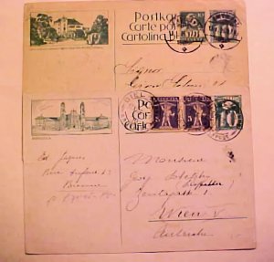 SWITZERLAND PICTURE POSTAL CARDS GREEN 1925 AMBULANT 3705 1926 BIEL FLOWER