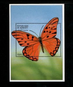 Djibouti 2000 - Butterflies - Souvenir Stamp Sheet - Scott #798 - MNH