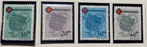 Germany-French Occupation Wurttemberg 1948 SC 8NB1-4 Hinged