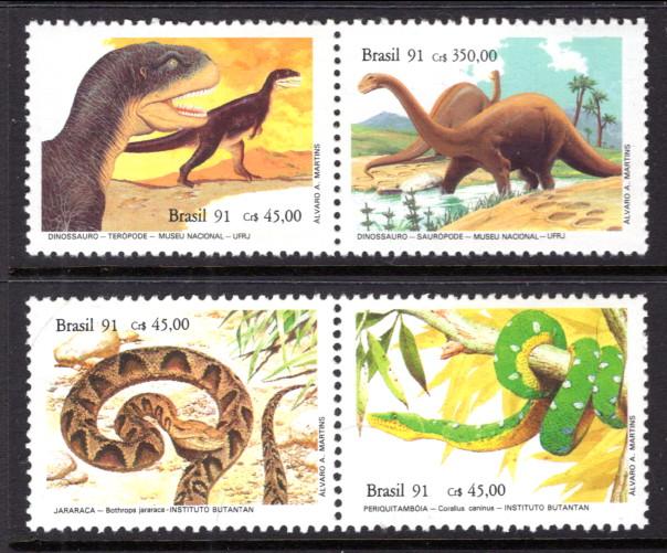 Brazil 2317a,2319a Reptiles MNH VF