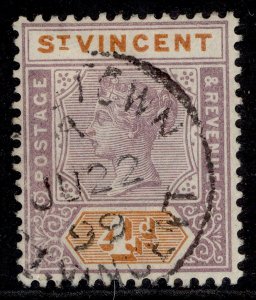 ST. VINCENT QV SG71, 4d dull mauve & orange, FINE USED. Cat £27. CDS