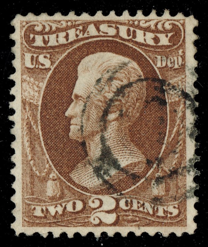 [0932] 1873 Scott#O73 used 2¢ brown cv :$10
