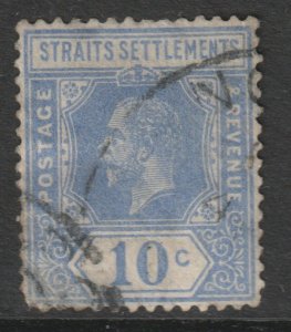 Malaya Straits Setts Scott 190 - SG230, 1921 George V 10c used