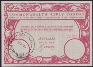 AUSTRALIA 1970 4c Commonwealth Reply Coupon - changed to 5c in Mss.........B1964