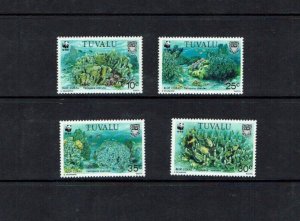 Tuvalu: 1992,  Endangered Species, Blue Coral,  MNH set