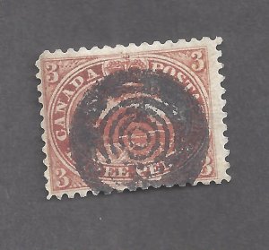CANADA # 12i VF USED 1859 3 PENCE BROWN-RED BEAVER BS29419