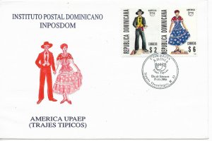 DOMINICAN REPUBLIC DOMINICANA TYPICAL DRESSES COSTUMES FDC COVER AMERICA UPAEP