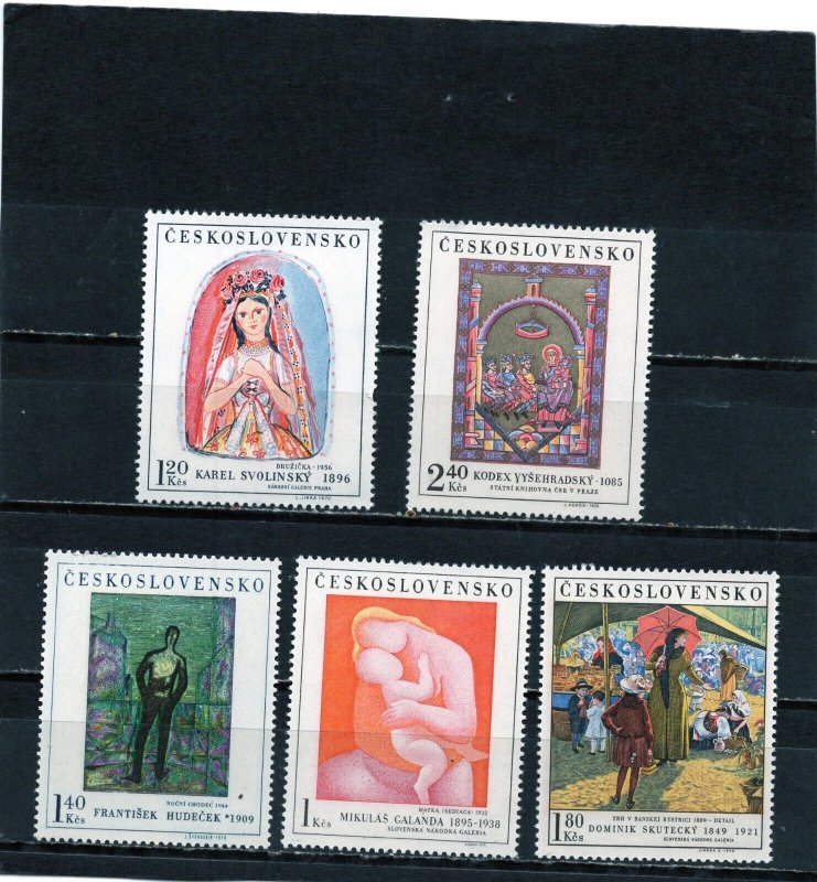 CZECHOSLOVAKIA 1970 PAINTINGS SET OF 5 STAMPS MNH