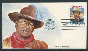 USA 2448 Classic Films John Wayne Mueller Handpainted FDC...