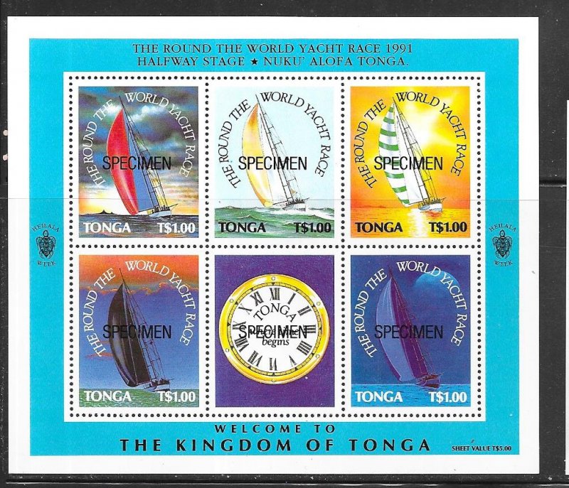 Tonga #775 Round the World Yacht Race (MNH) S/S-Specimen CV11.00