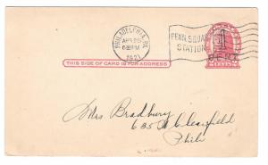 Sc UX32 Philadelphia ovpt 1921 Preprinted North American Newspaper Postal Card